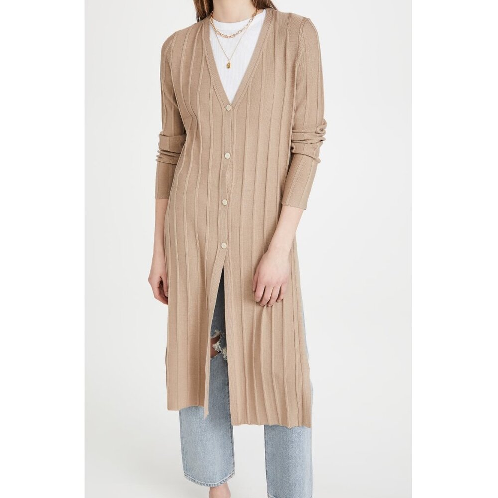 NWT Theory Merino Wool Cardigan Duster, Medium, Tan